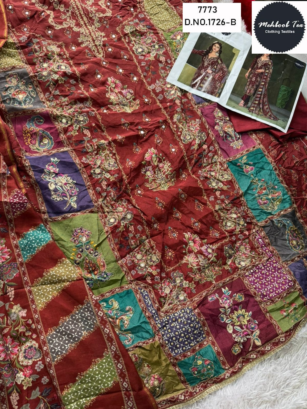 1726-B Mehboob Tex Printed Karachi Unstitched Suits