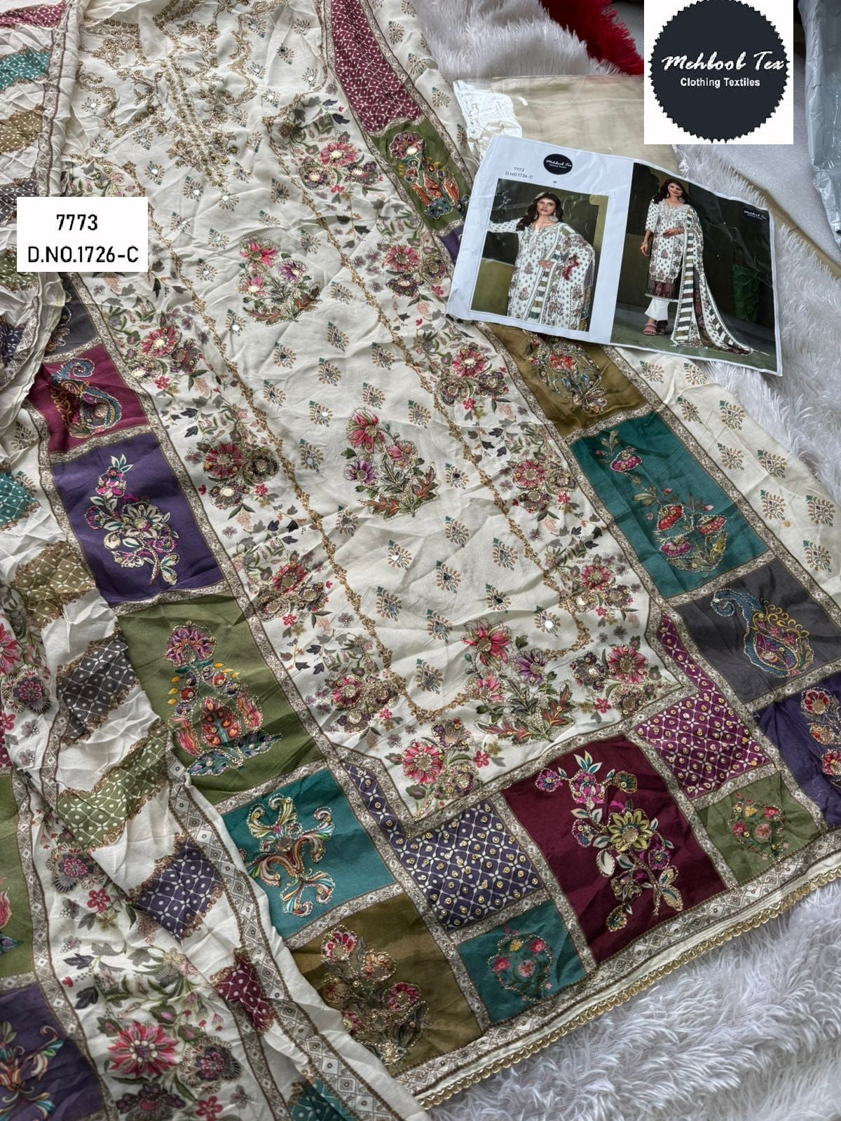 1726-C Mehboob Tex Printed Karachi Unstitched Suits