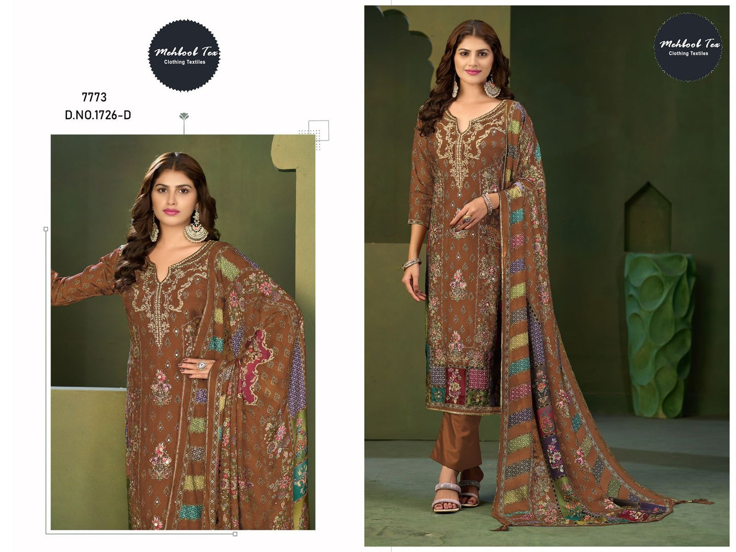 1726-D Mehboob Tex Printed Karachi Unstitched Suits