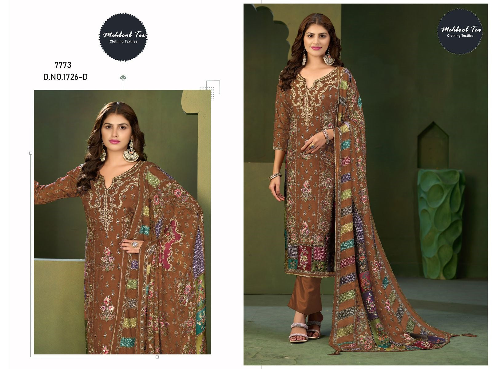 1726-D Mehboob Tex Printed Karachi Unstitched Suits