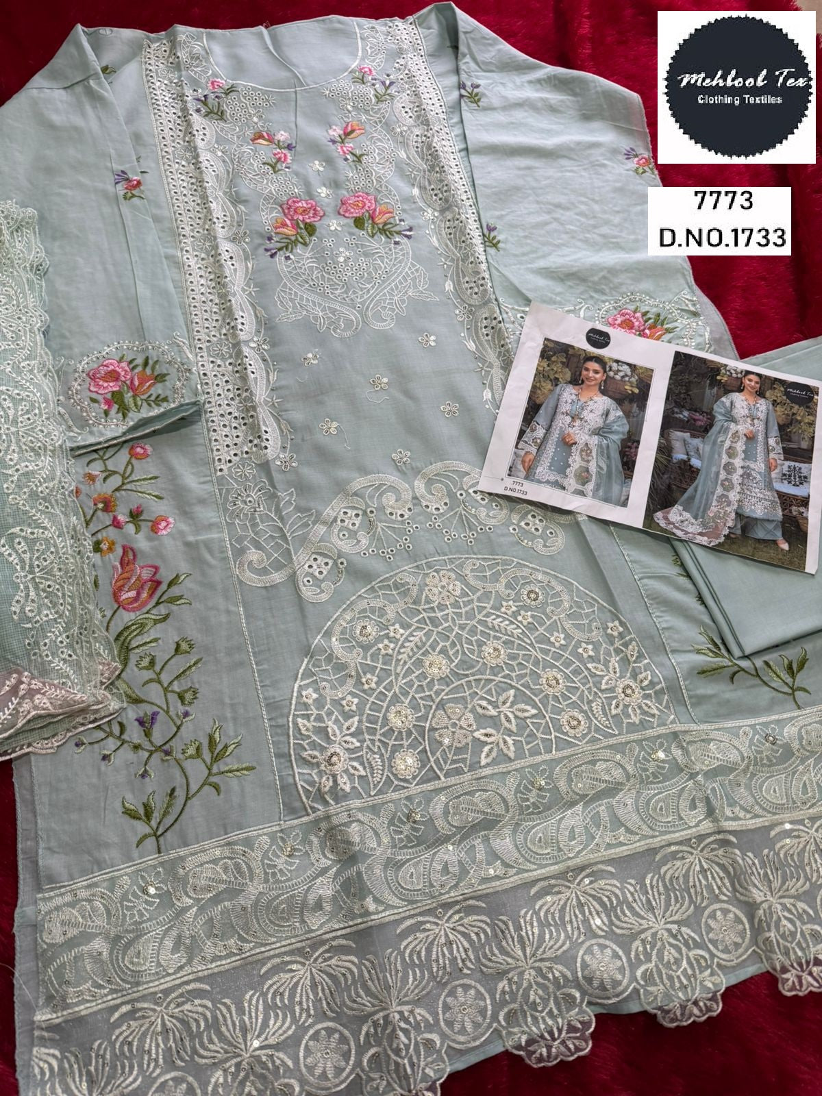 1733 Mehboob Tex Embroidery Pakistani Salwar Suits