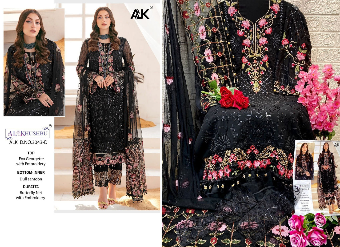 3043-D Alk Pakistani Salwar Suits