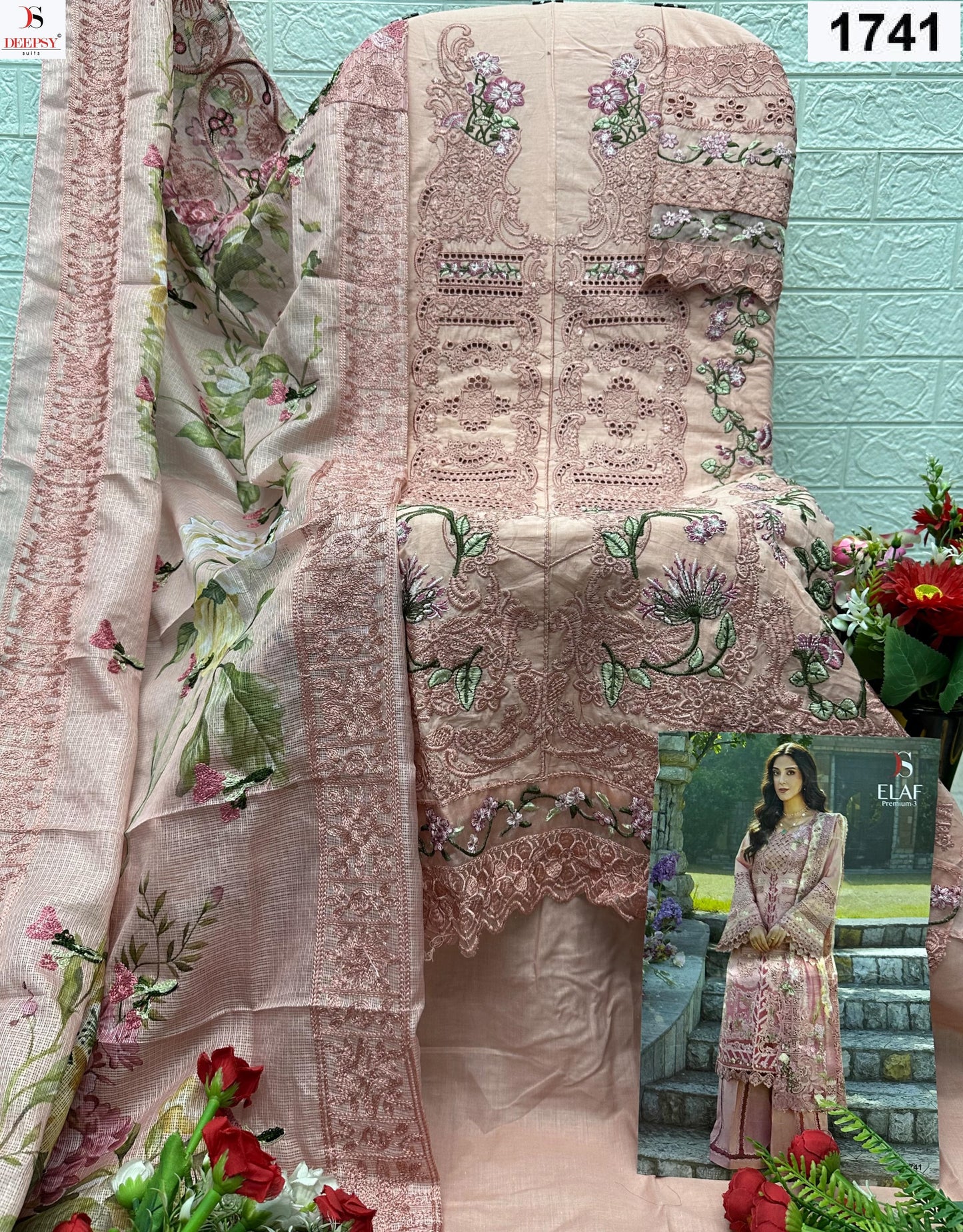 1741 Elaf Premium 3 Deepsy Pure Cotton Pakistani Salwar Suits