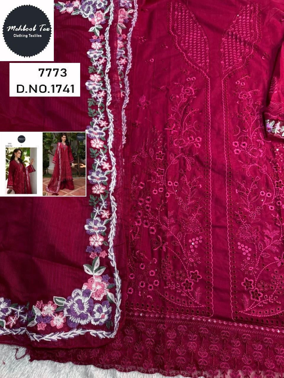 1741 Mehboob Tex Embroidery Pakistani Salwar Suits