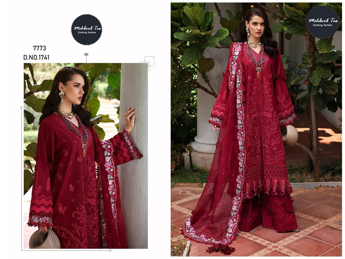 1741 Mehboob Tex Embroidery Pakistani Salwar Suits