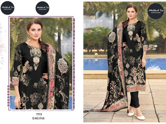 1745 Mehboob Tex Pure Viscose Karachi Unstitched Suits