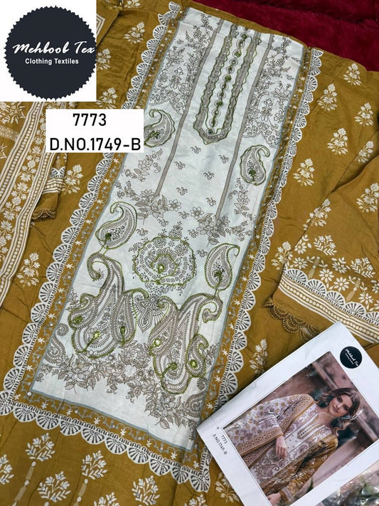 1749-B Mehboob Tex Printed Karachi Unstitched Suits