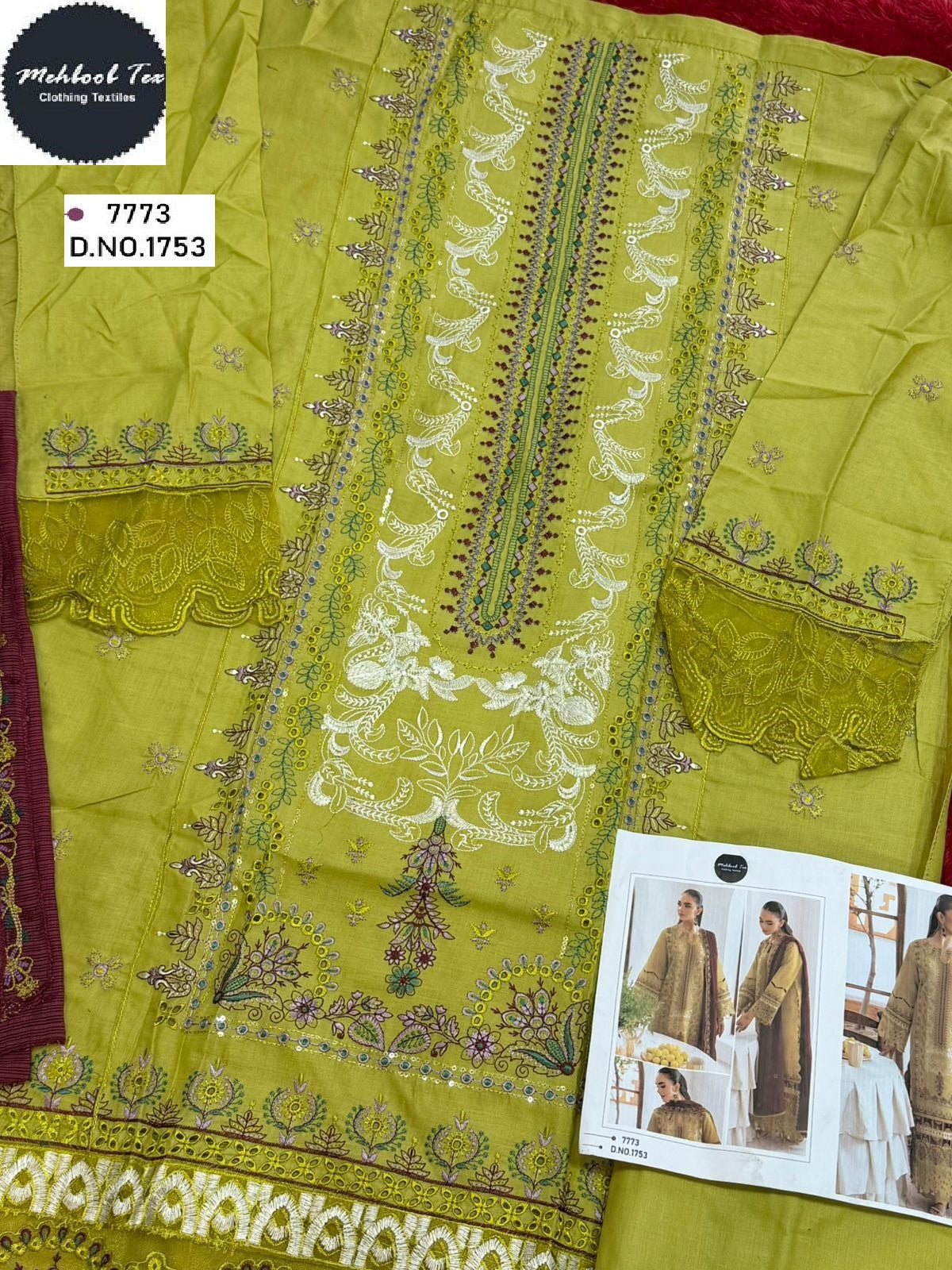 1753 Mehboob Tex Embroidery Pakistani Salwar Suits