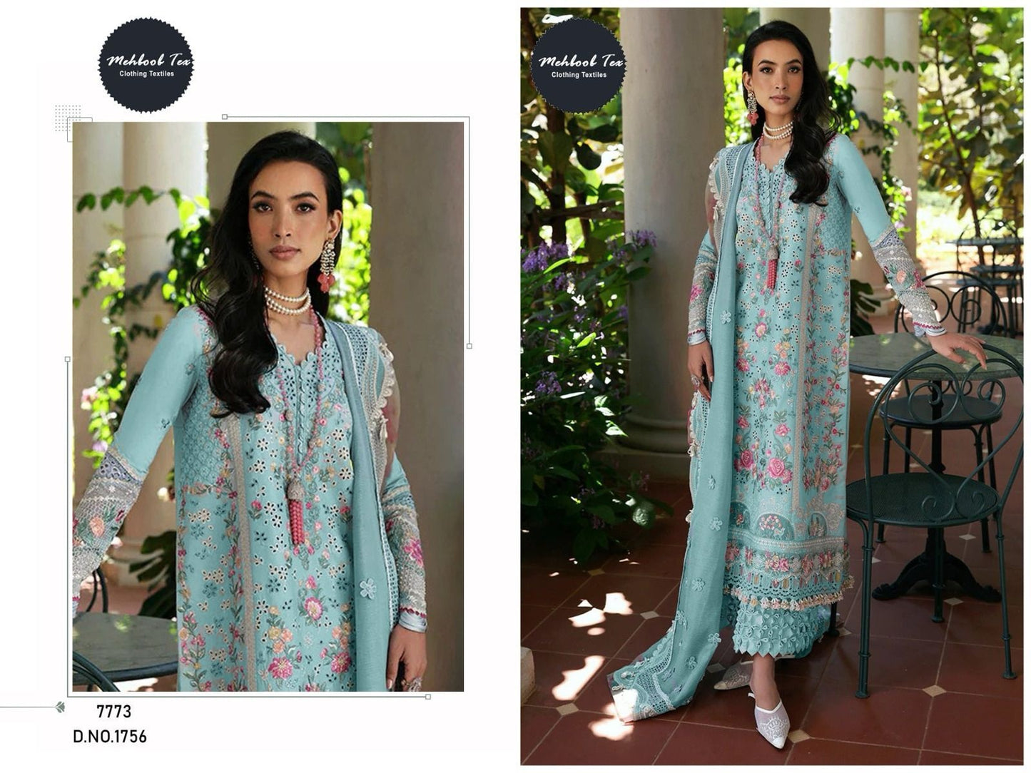 1756 Mehboob Tex Embroidery Pakistani Salwar Suits