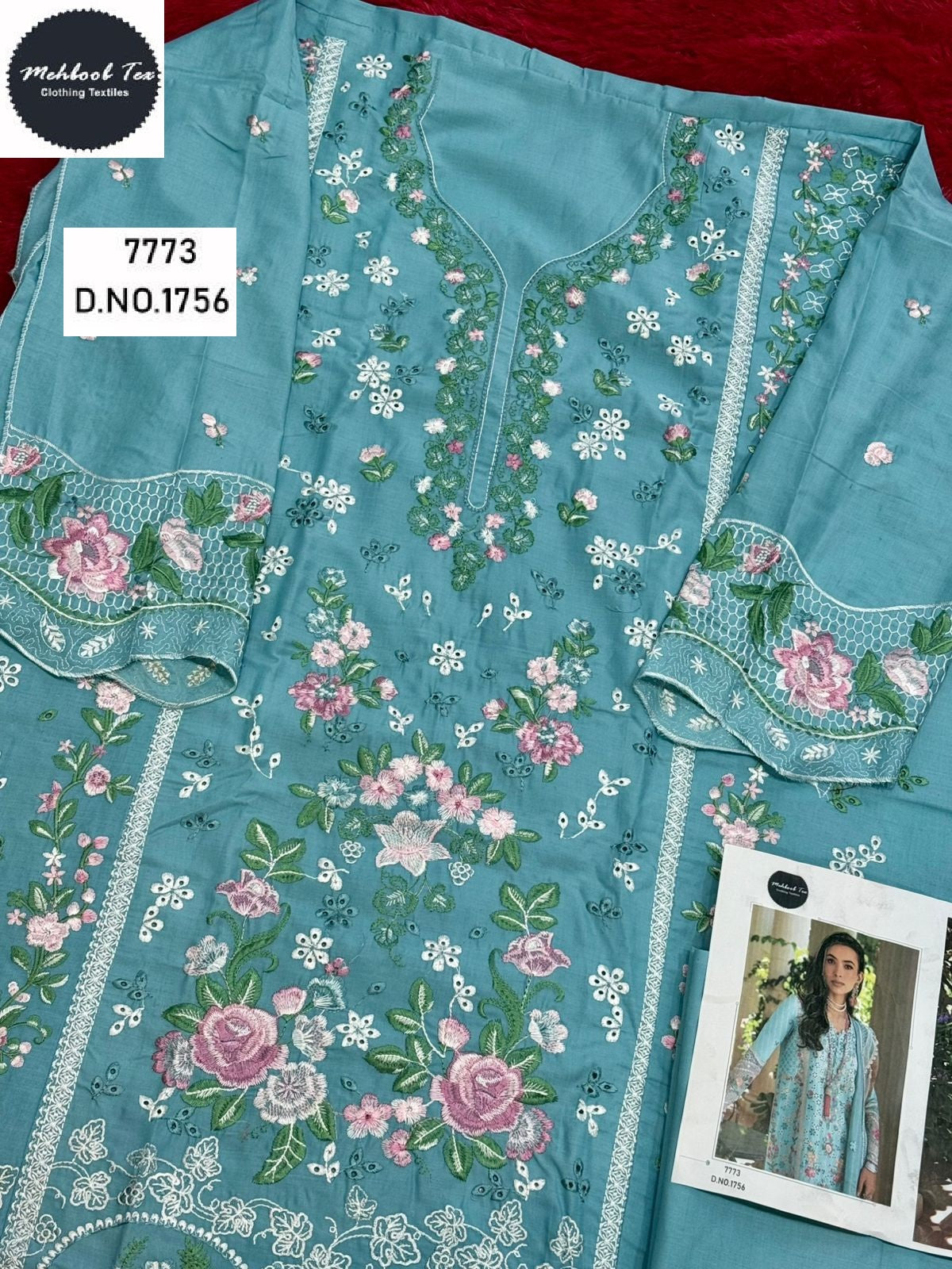 1756 Mehboob Tex Embroidery Pakistani Salwar Suits