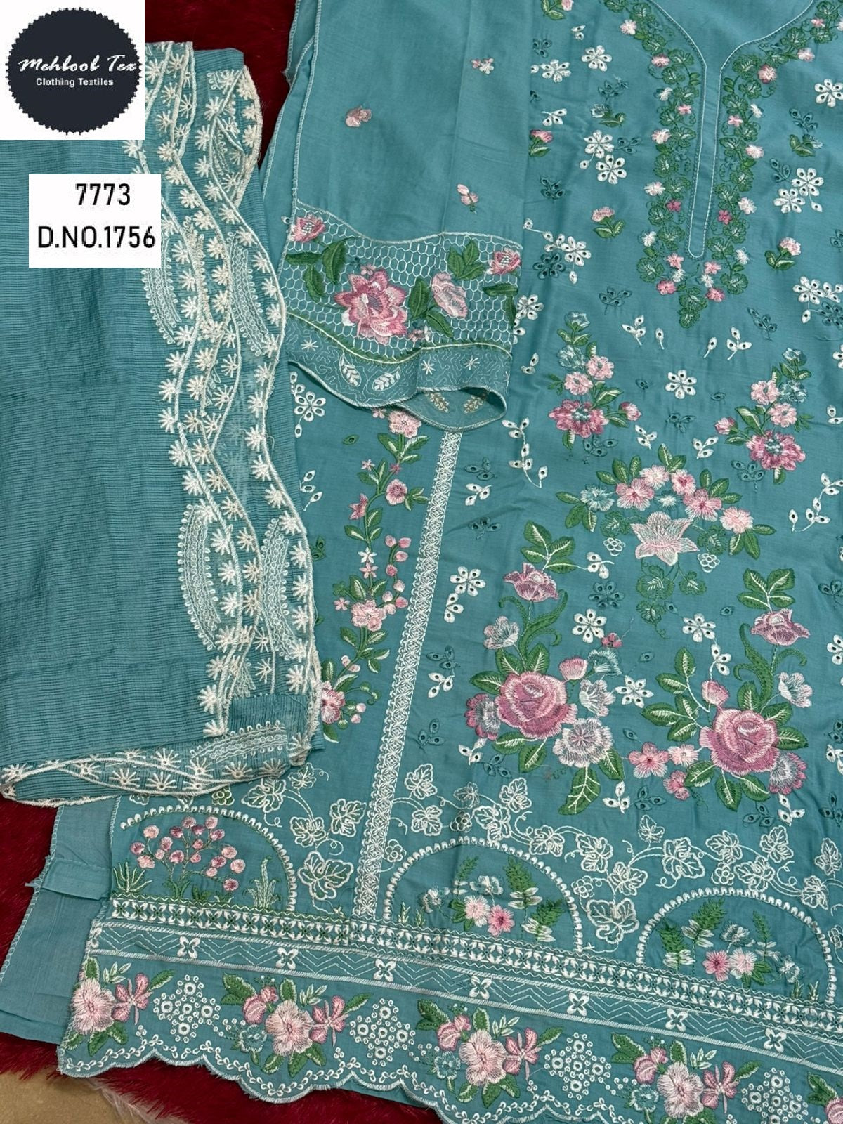 1756 Mehboob Tex Embroidery Pakistani Salwar Suits