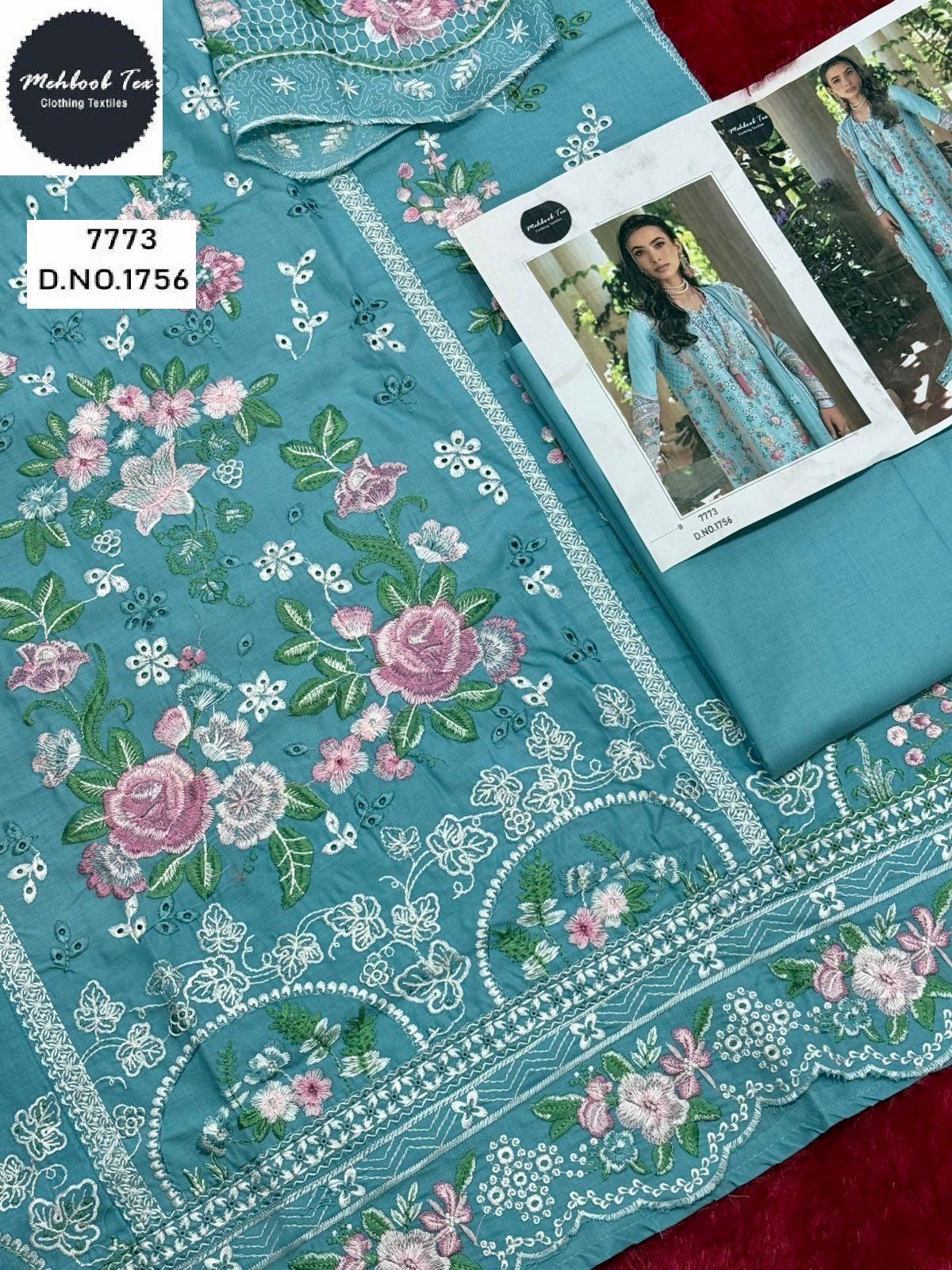 1756 Mehboob Tex Embroidery Pakistani Salwar Suits