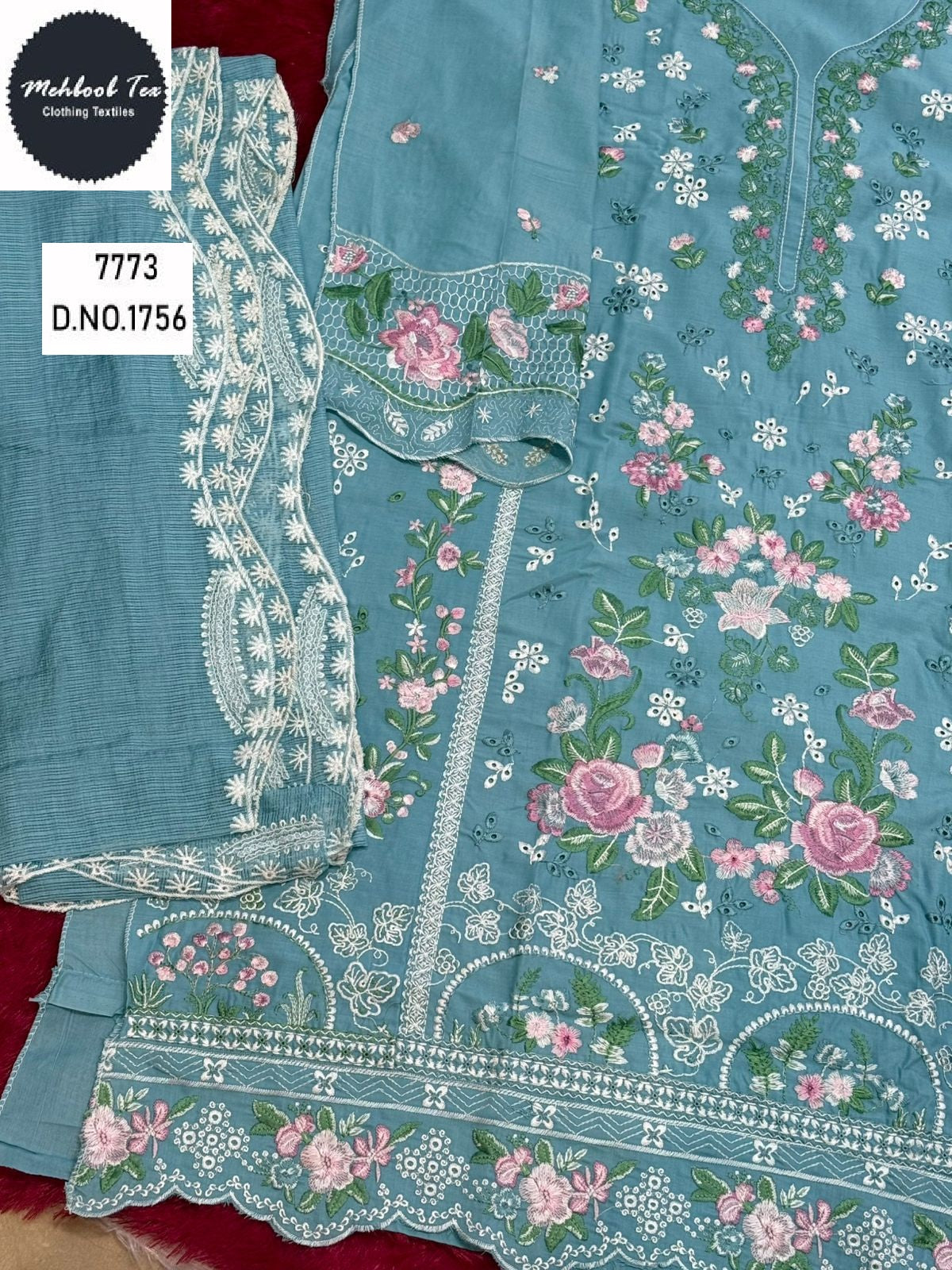 1756 Mehboob Tex Embroidery Pakistani Salwar Suits