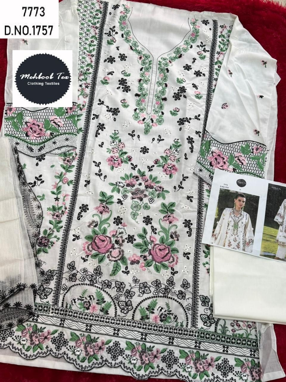 1757 Mehboob Tex Embroidery Pakistani Salwar Suits