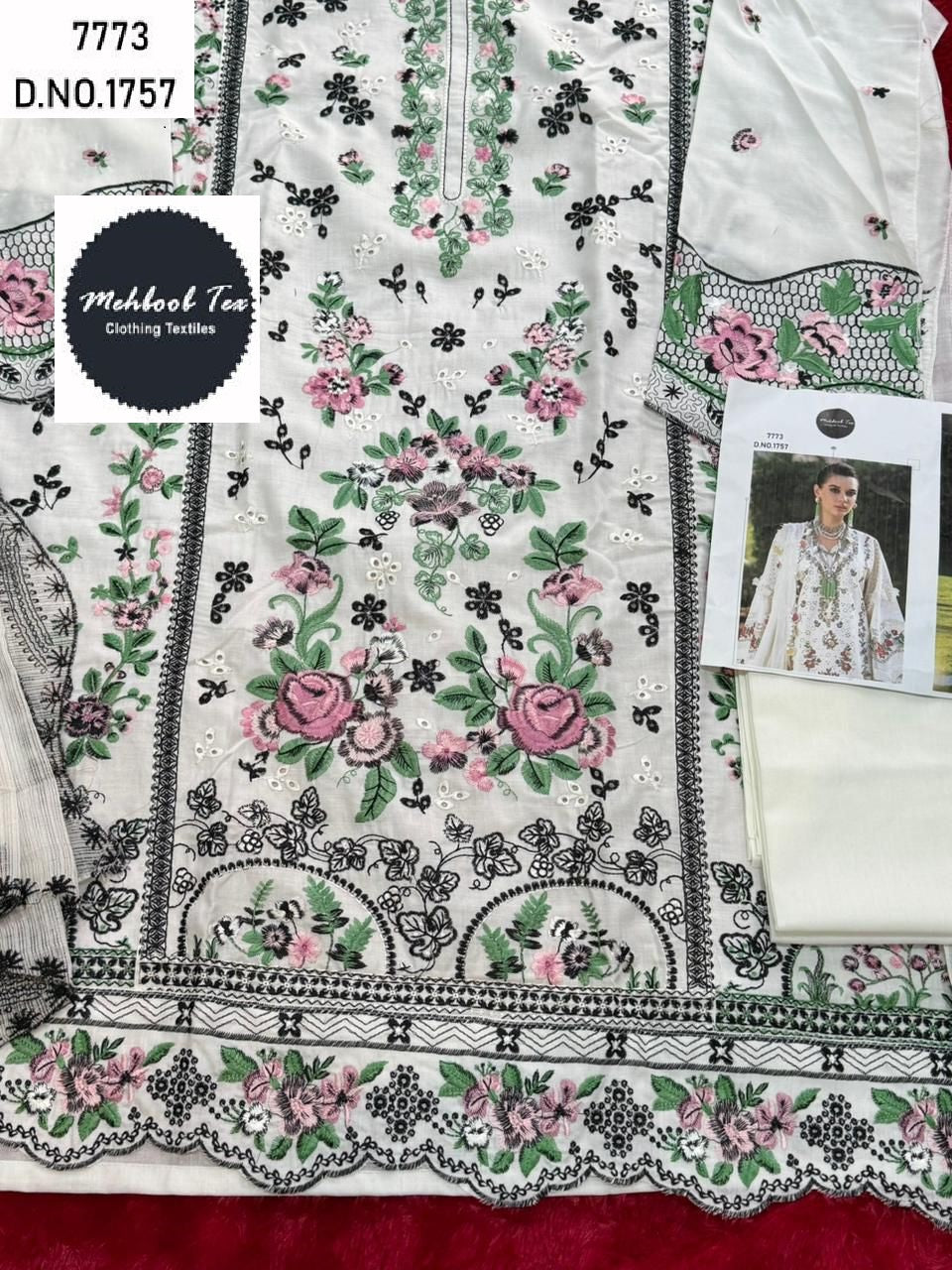 1757 Mehboob Tex Embroidery Pakistani Salwar Suits