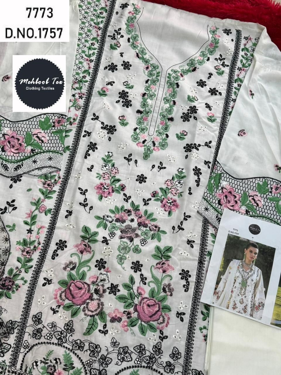 1757 Mehboob Tex Embroidery Pakistani Salwar Suits