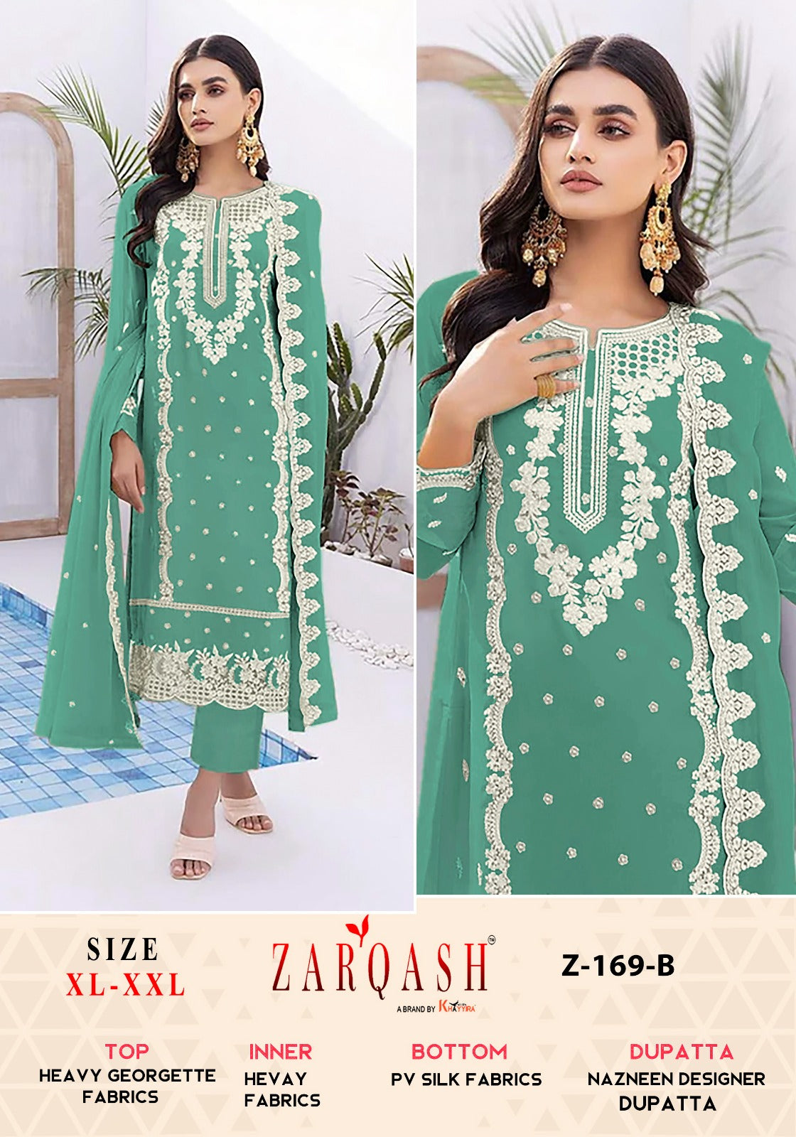 169-B Zarqash Pakistani Readymade Suits