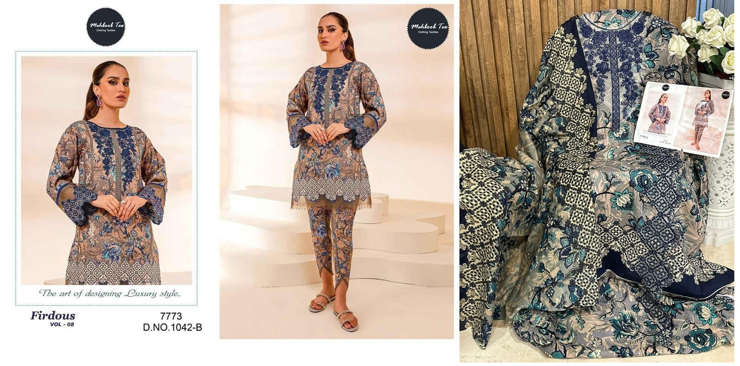 1042 Firdose Vol 8 Mehboob Tex Pakistani Salwar Suits