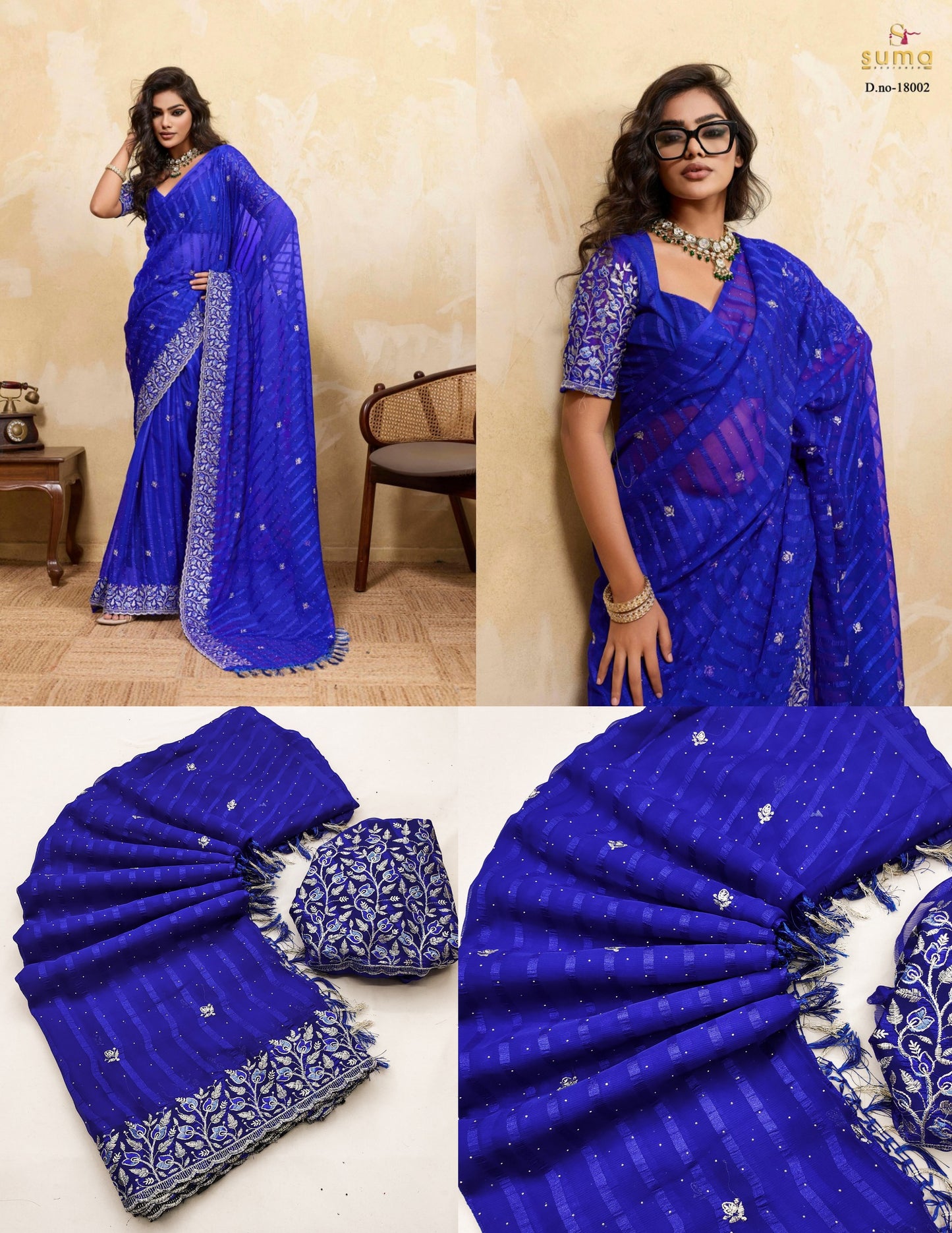 18002 Onemer Suma Designer Chiffon Sarees