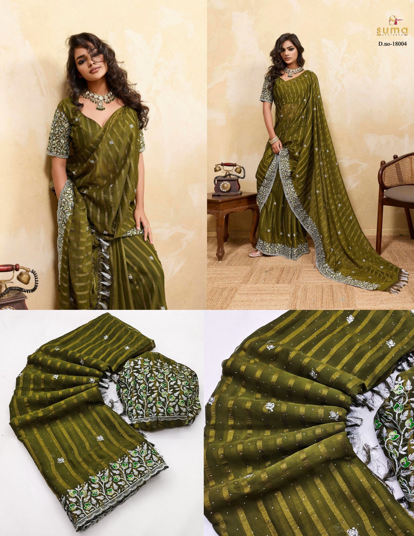 18004 Onemer Suma Designer Chiffon Sarees