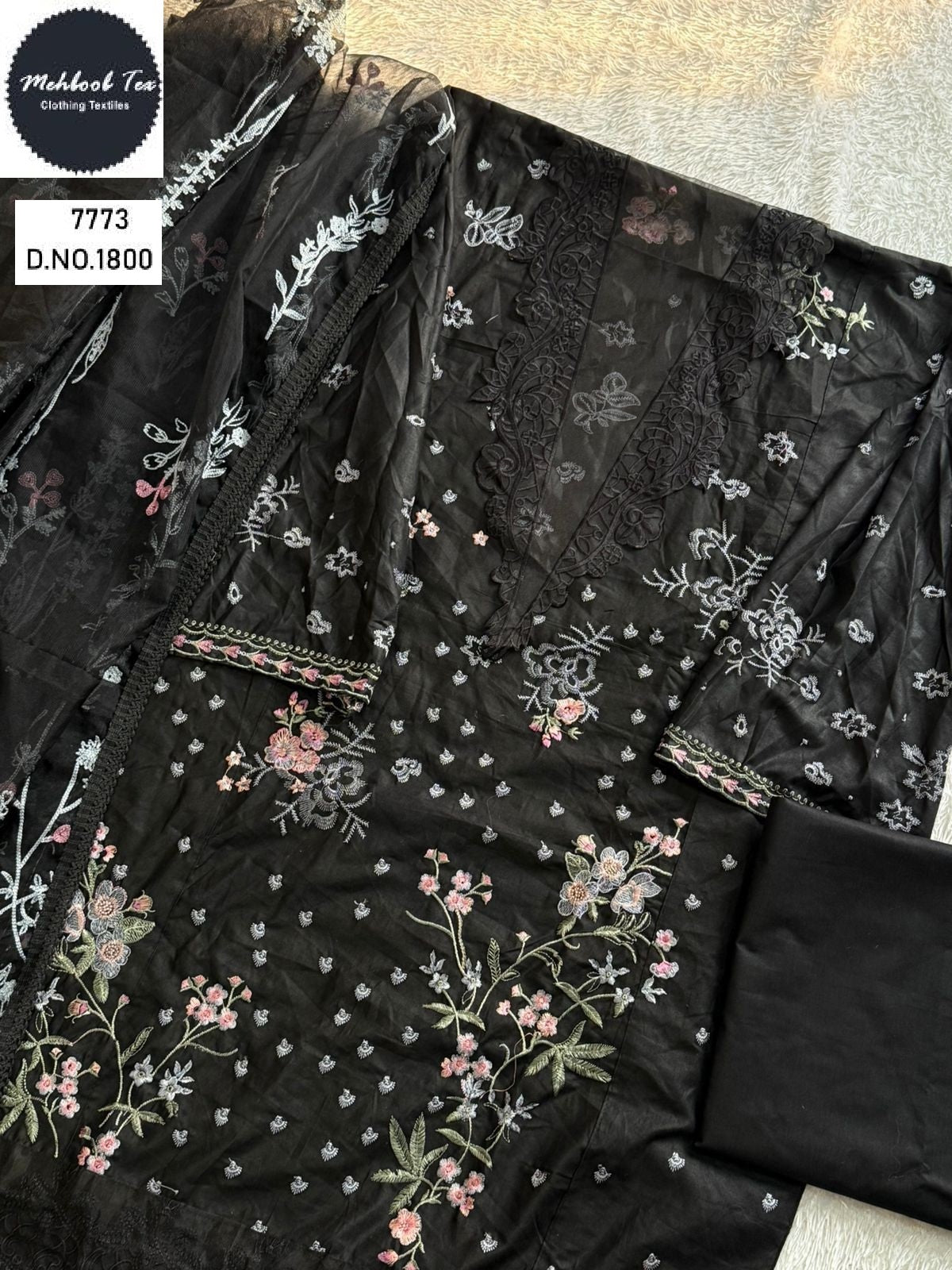 1800 Mehboob Tex Embroidery Pakistani Salwar Suits