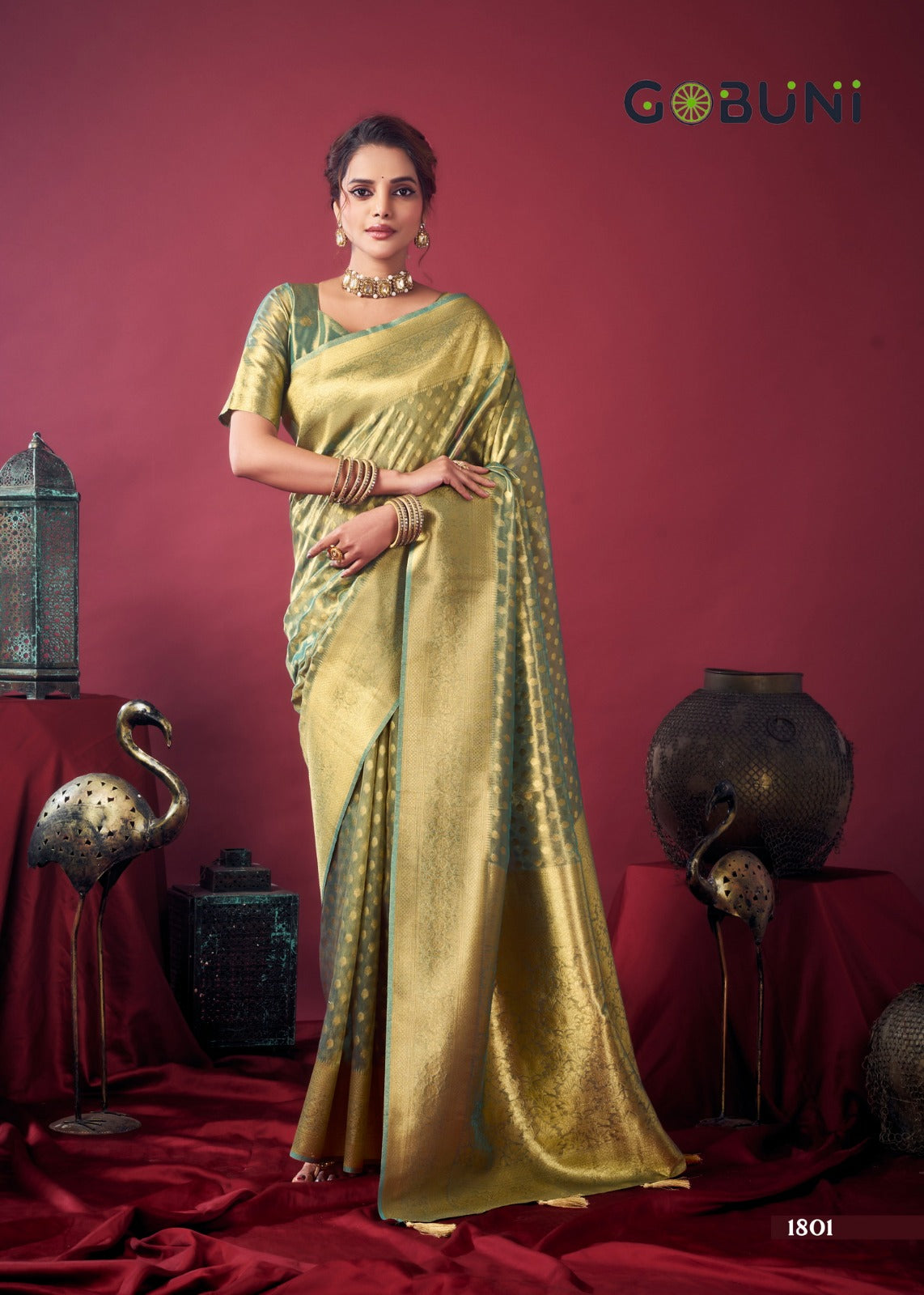 1801 Shringar Gobuni Tissue Silk Sarees