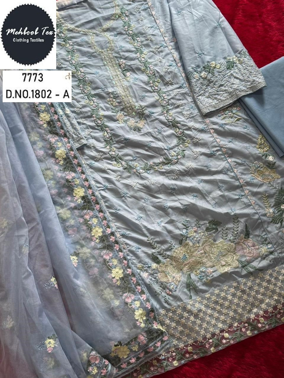 1802-A Mehboob Tex Embroidery Pakistani Salwar Suits