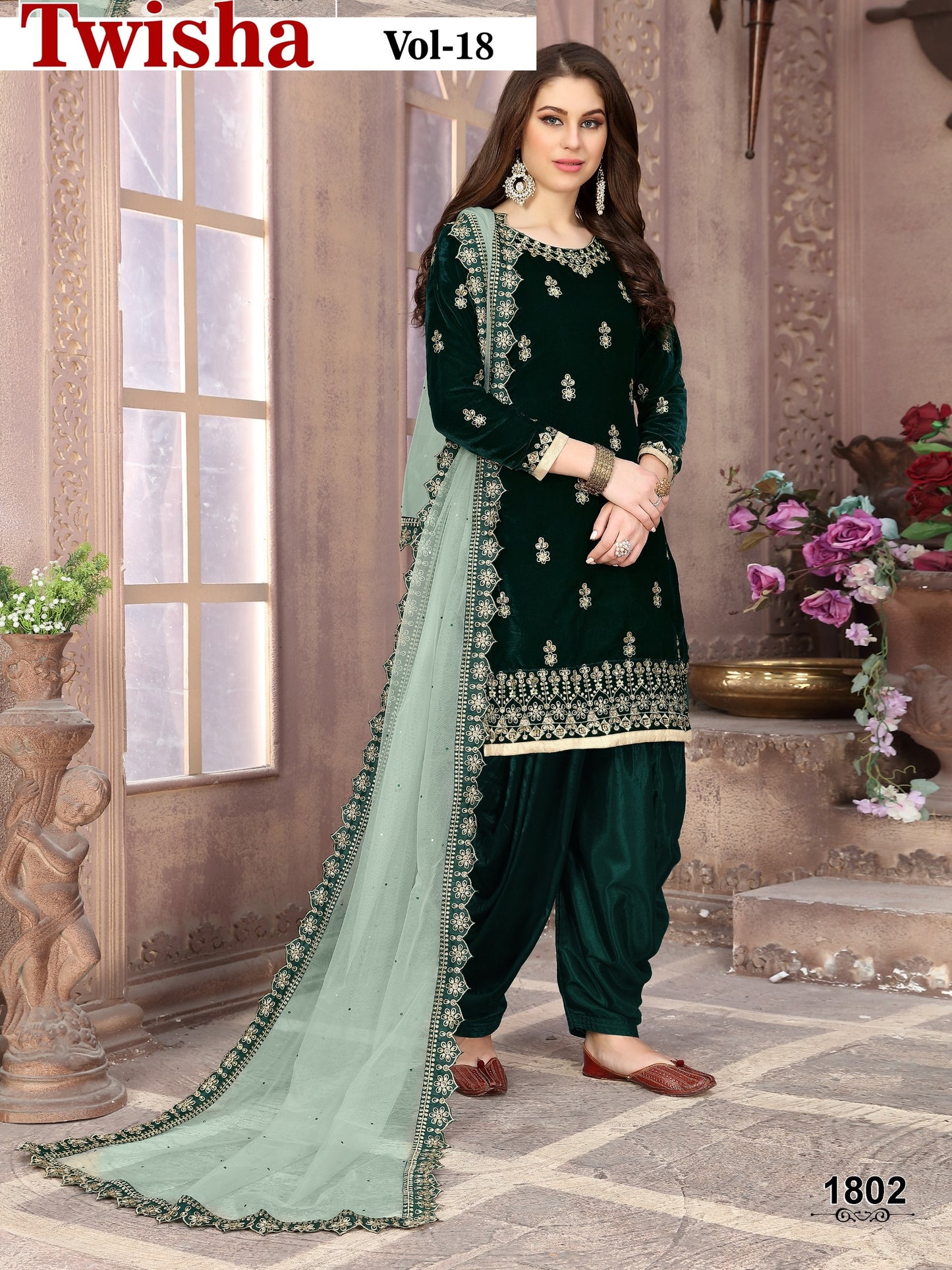 1802 Vol 18 Twisha Velvet Pakistani Salwar Suits