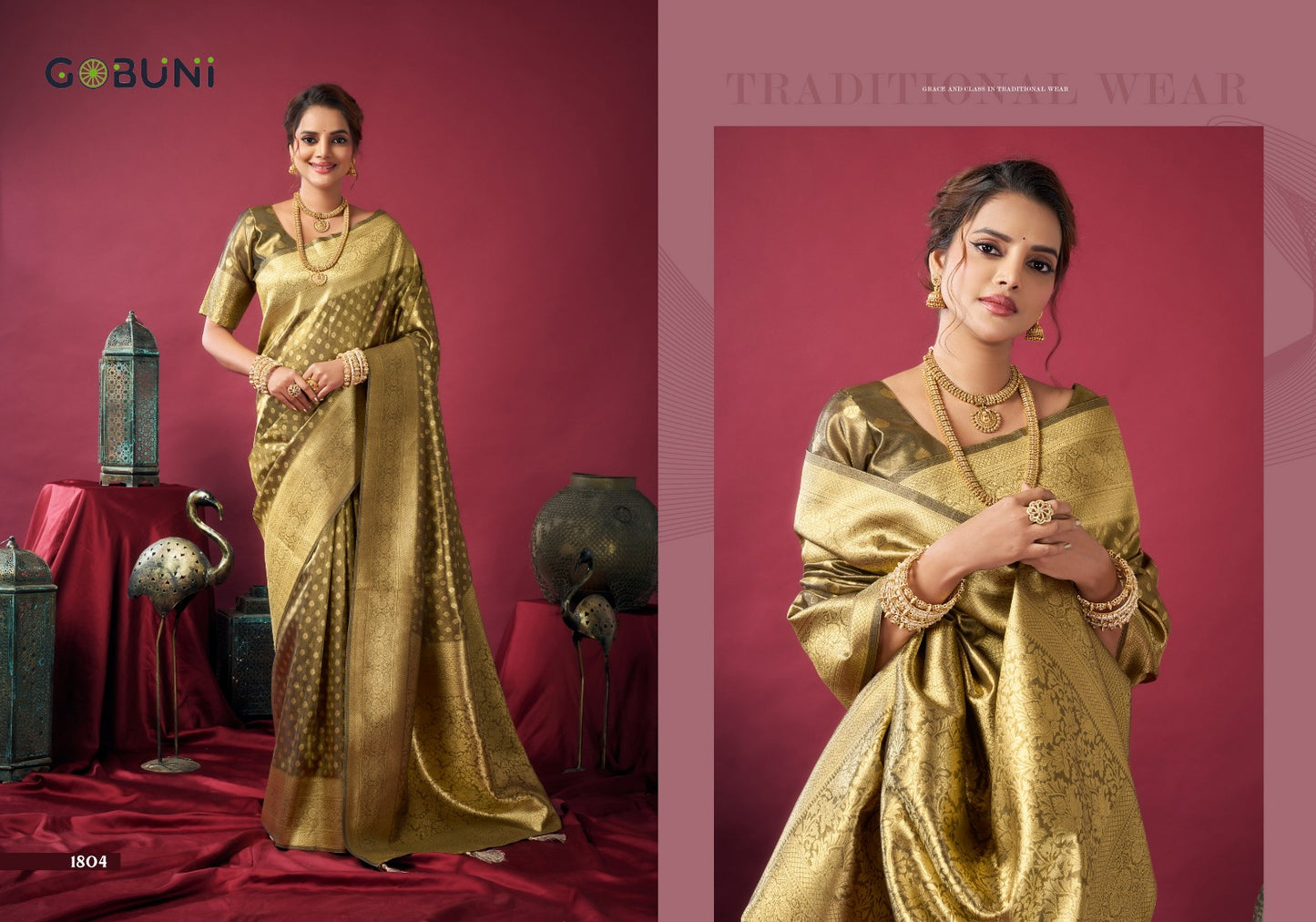 1804 Shringar Gobuni Tissue Silk Sarees