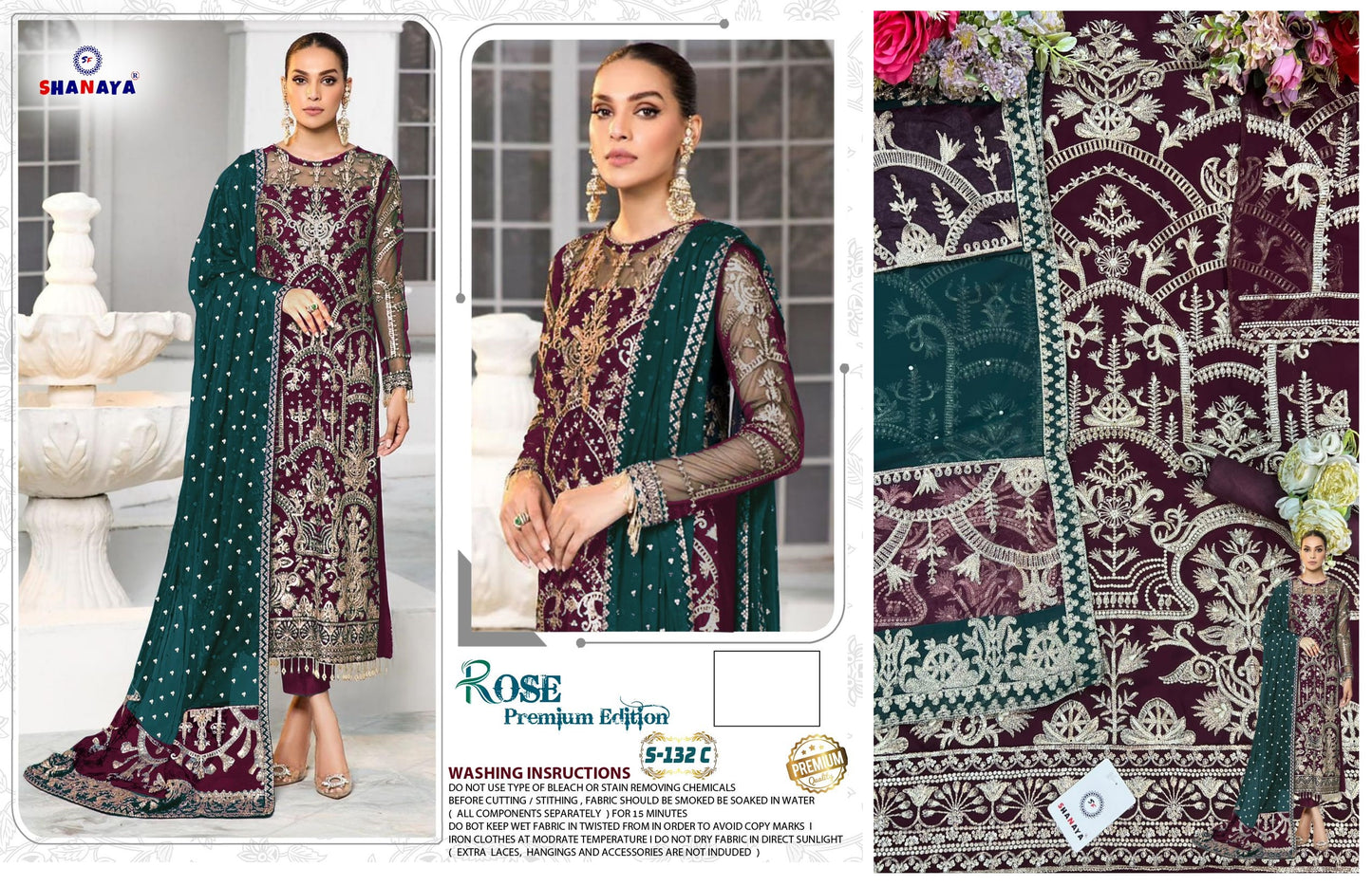 S-132-C Rose Premium Edition Shanaya Fashion Pakistani Salwar Suits