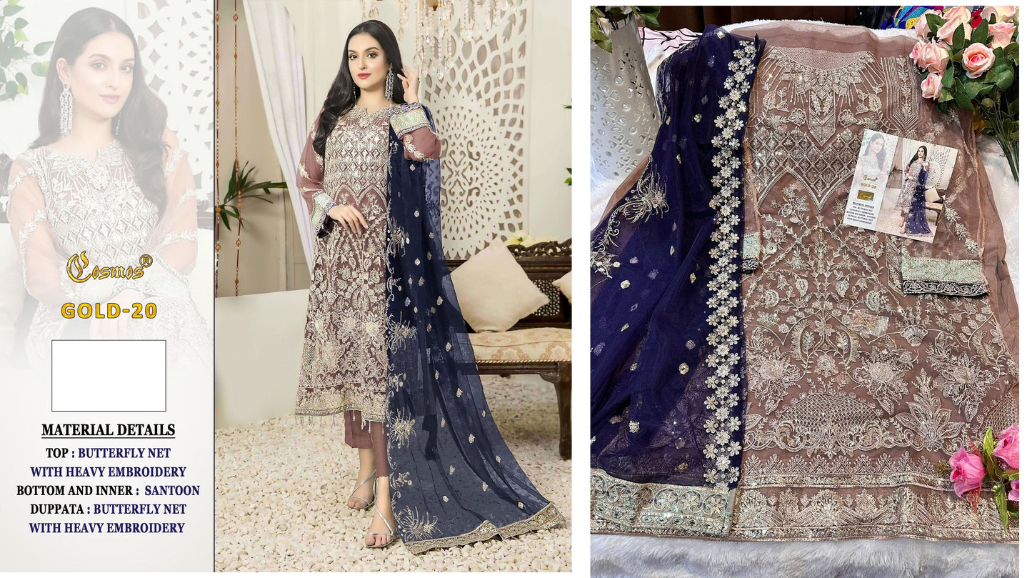 20 Gold Cosmos Fashion Pakistani Salwar Suits