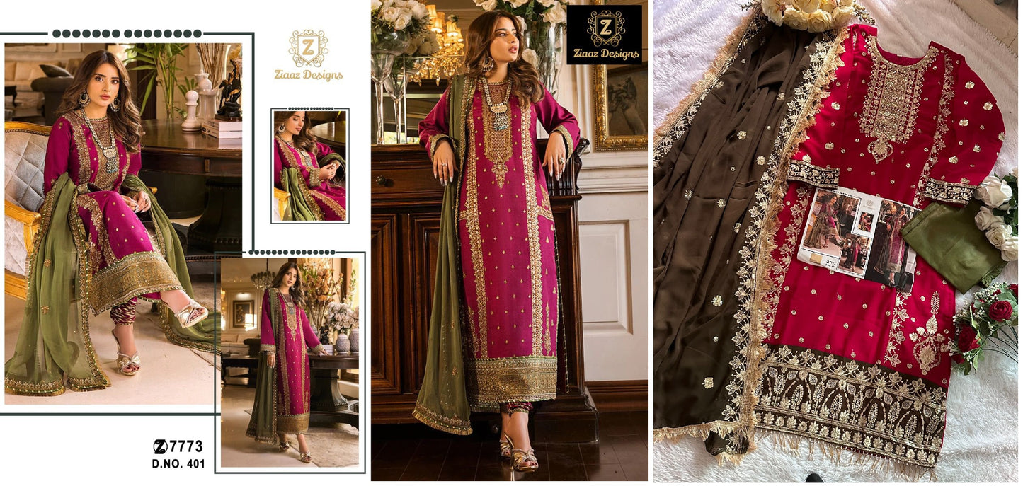 401 Ziaaz Designs Pakistani Salwar Suits