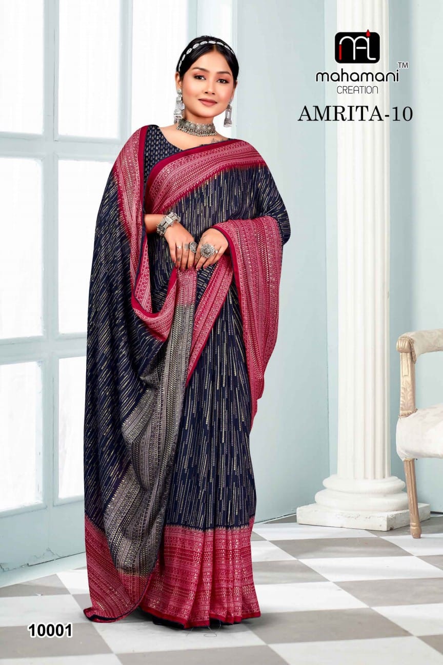 10001 Amrita Vol 10 Mahamani Creation Sarees