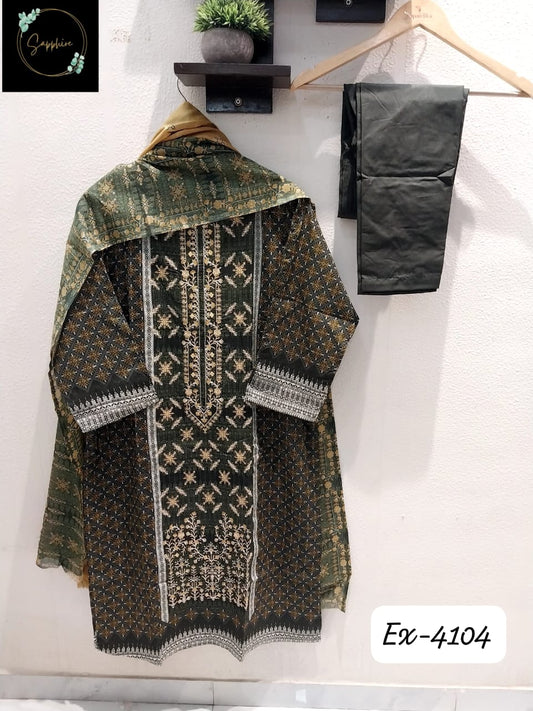 Vol 4104 Mehndi Sapphire Pakistani Readymade Suits