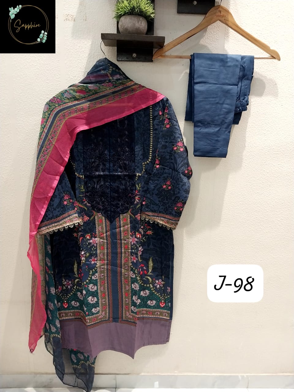 Jazmin Vol 98 Blue Sapphire Pakistani Readymade Suits