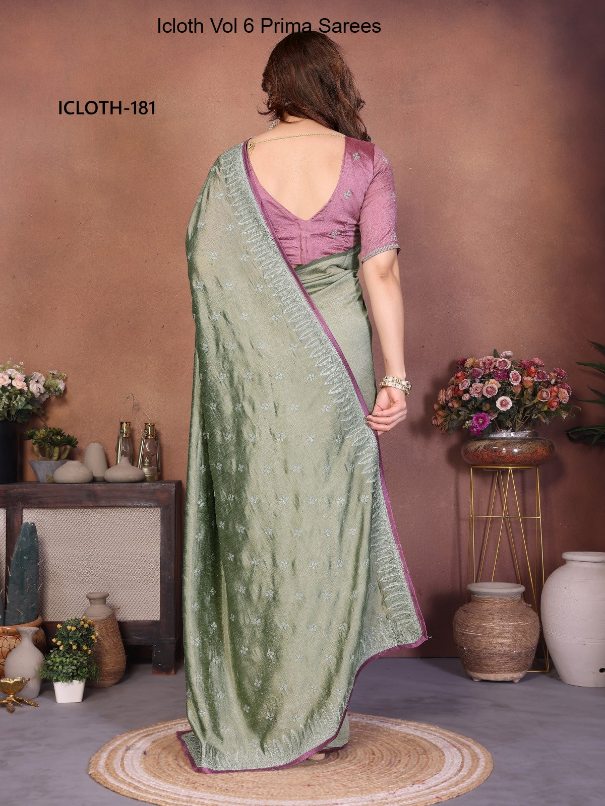 181 Icloth Vol 6 Prima Vichitra Silk Sarees