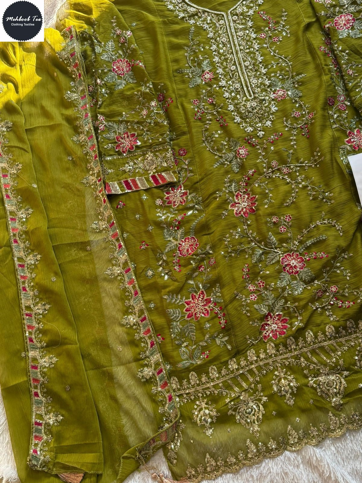 1828-E Maria B Chiffons Mehboob Tex Denting Pakistani Salwar Suits