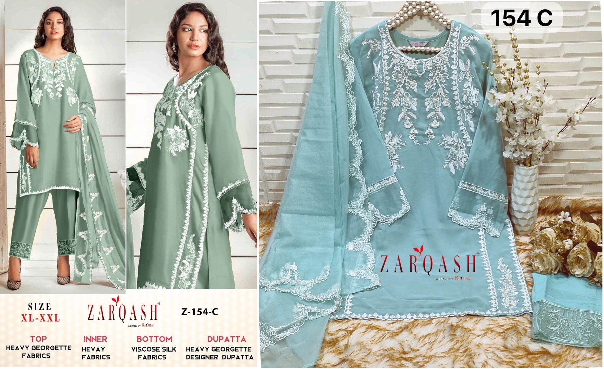 Z-154C Zarqash Pakistani Readymade Suits