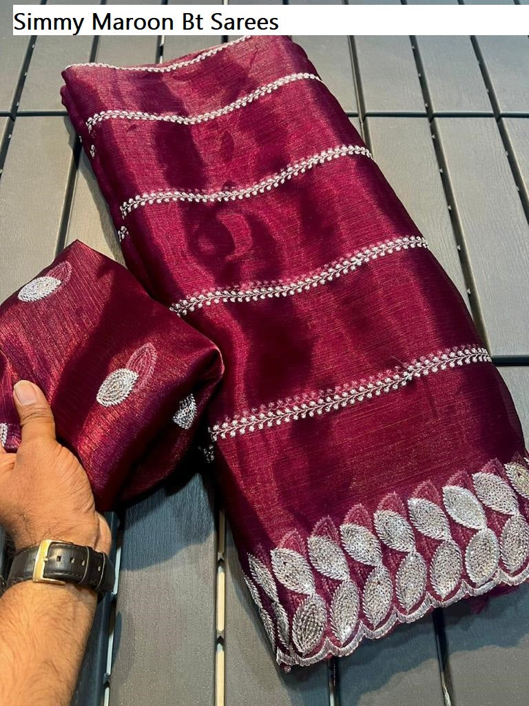 Simmy Maroon Bt Sarees