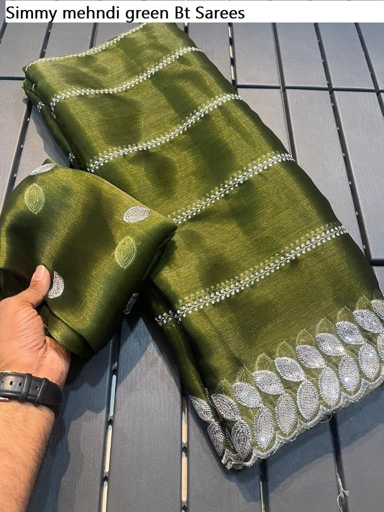 Simmy Mehndi Green Bt Sarees