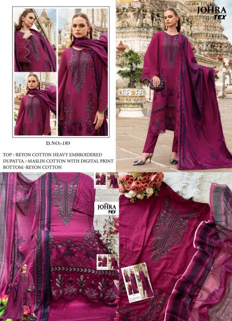 189 Johra Tex Rayon Pakistani Salwar Suits