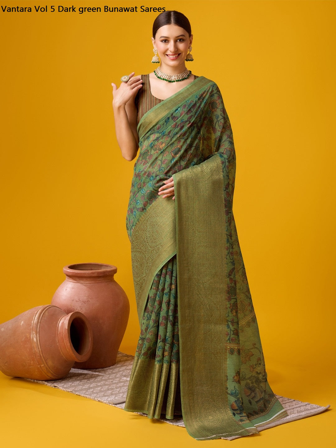 Vantara Vol 5 Dark Green Bunawat Sarees