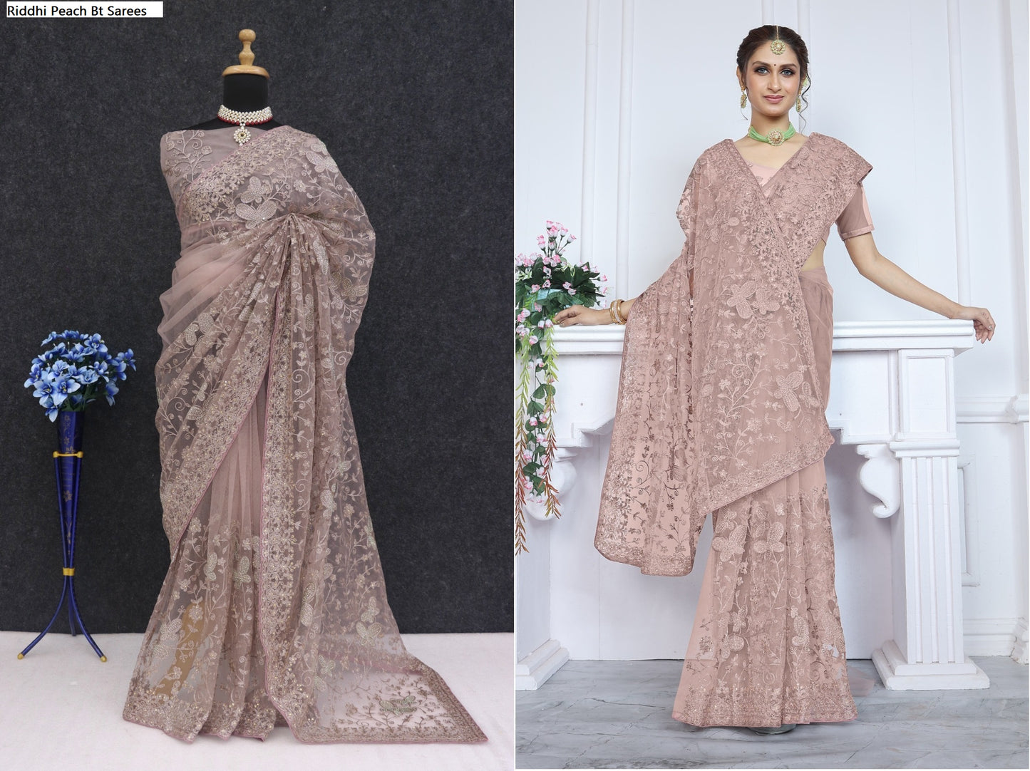 Riddhi Peach Bt Sarees