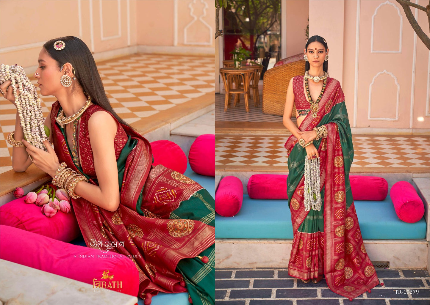 10279 Gulab Patola Trirath Sarees