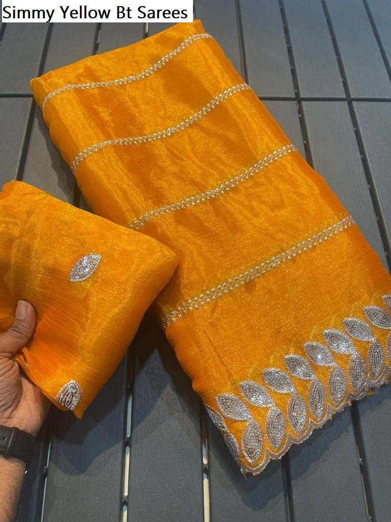 Simmy Yellow Bt Sarees