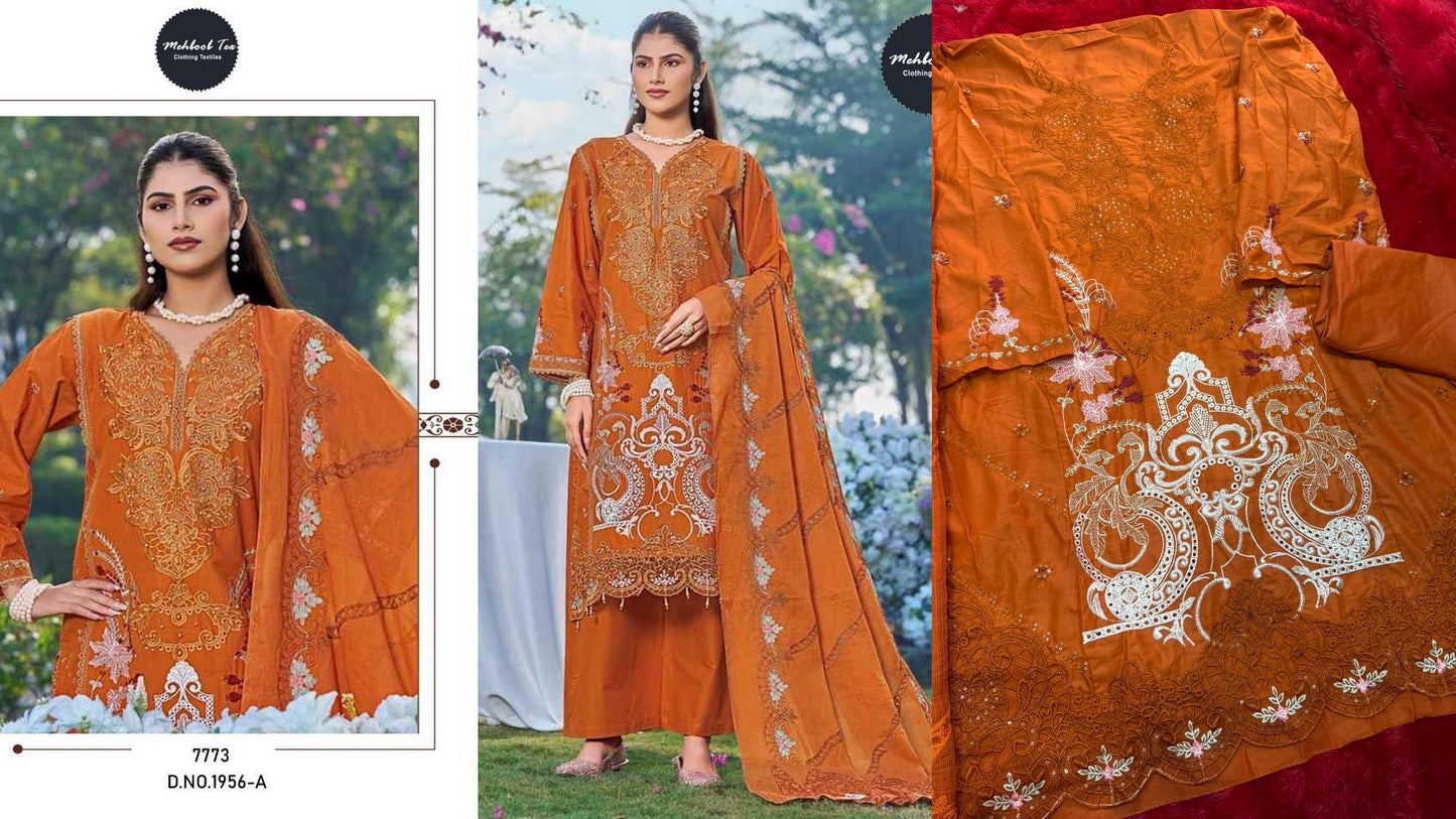 1956-A Mehboob Tex Pure Cotton Pakistani Salwar Suits
