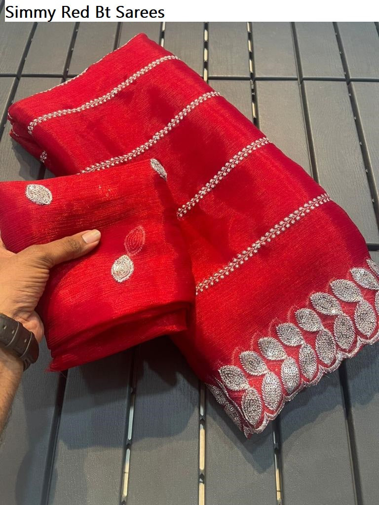 Simmy Red Bt Sarees
