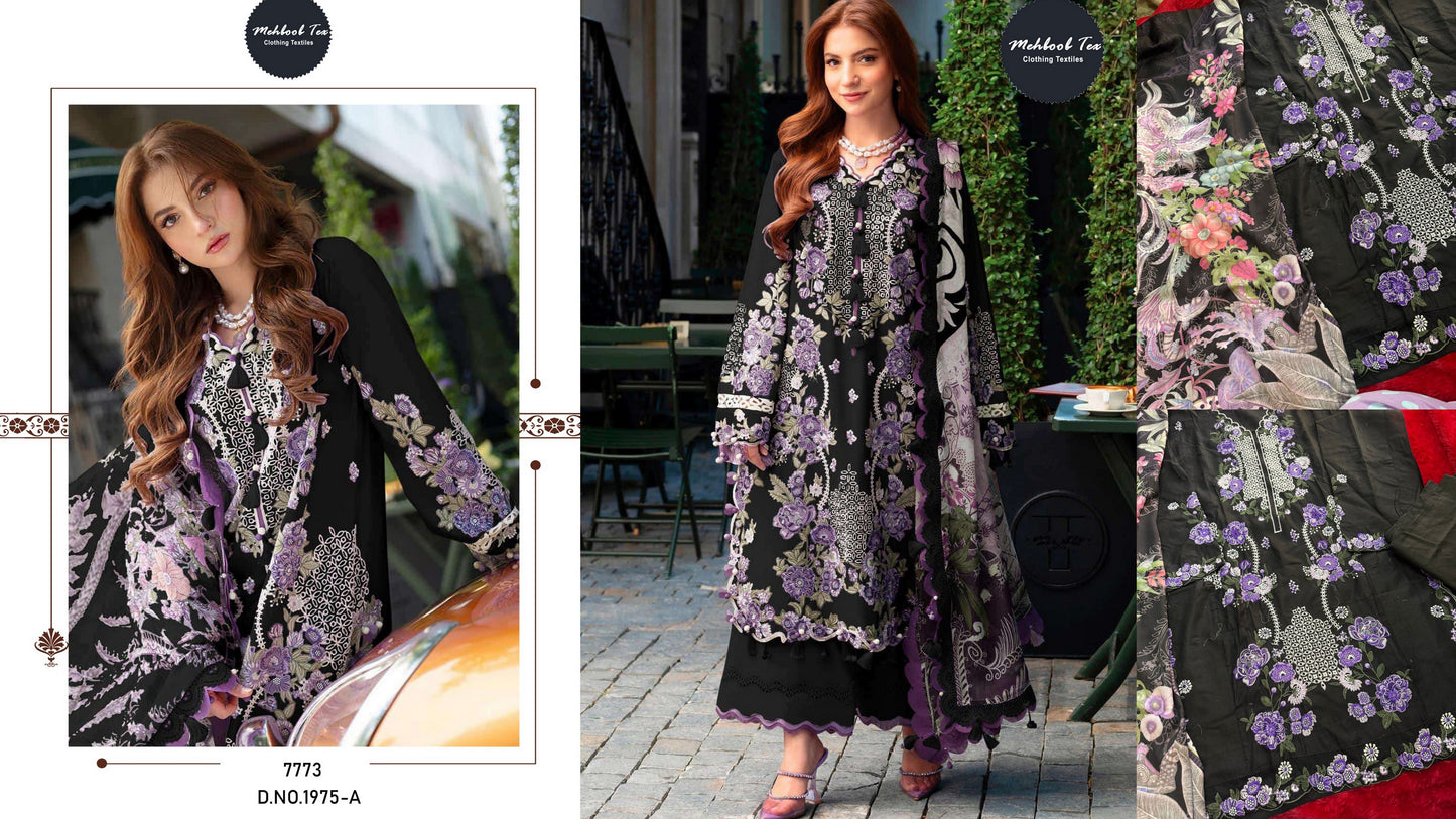 1975-A Mehboob Tex Pure Cotton Pakistani Salwar Suits