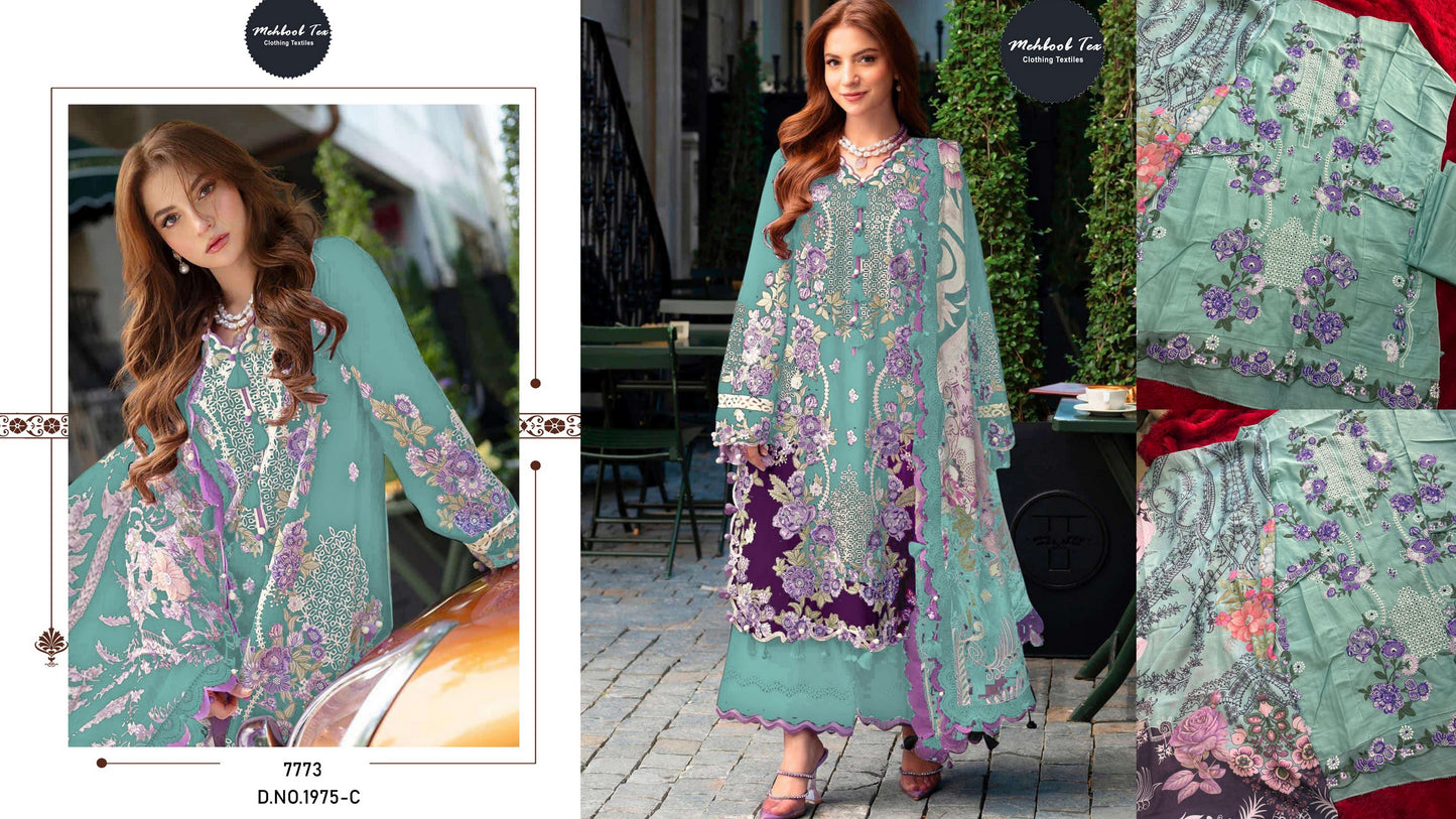 1975-C Mehboob Tex Pure Cotton Pakistani Salwar Suits