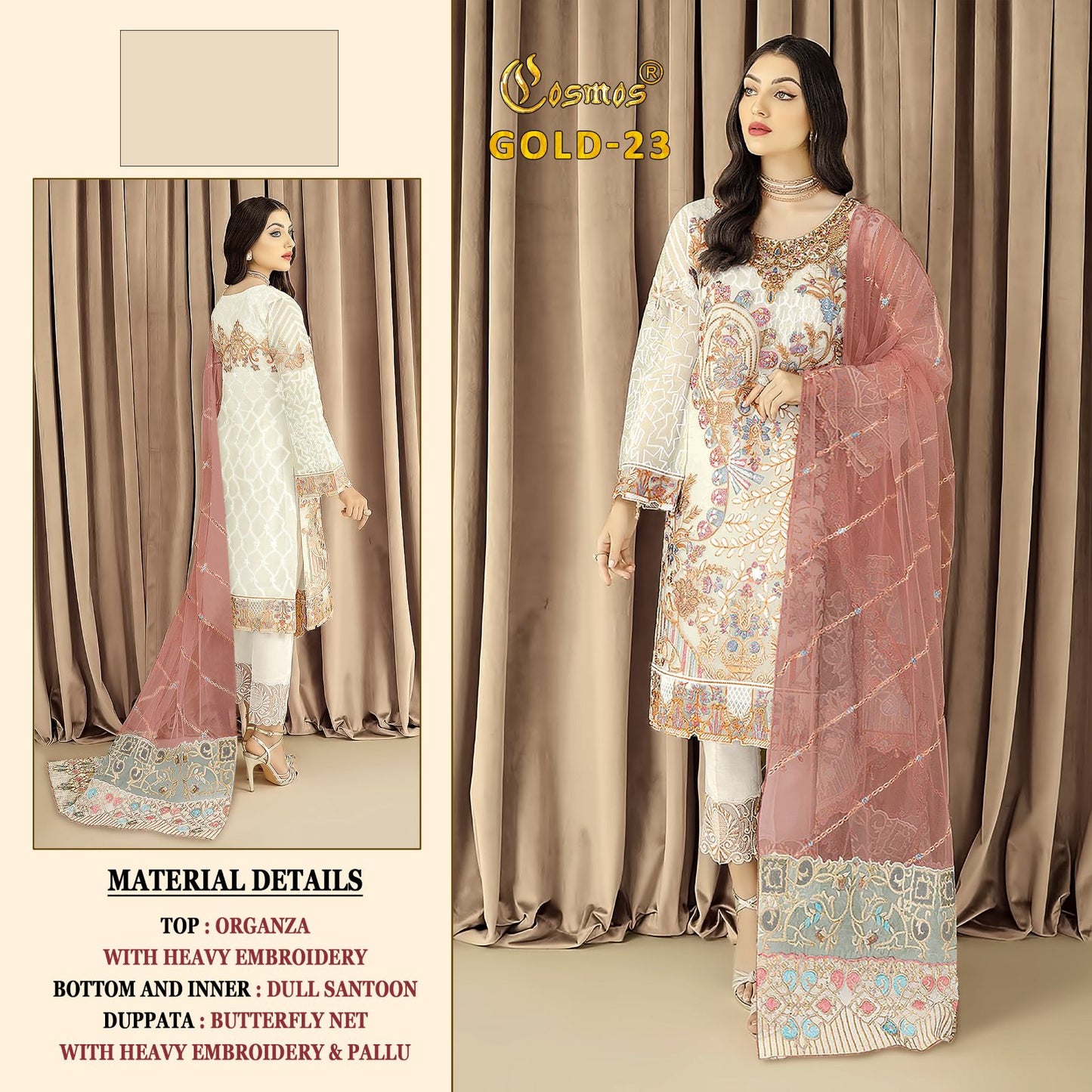 23-Gold Cosmos Fashion Pakistani Salwar Suits